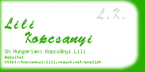 lili kopcsanyi business card